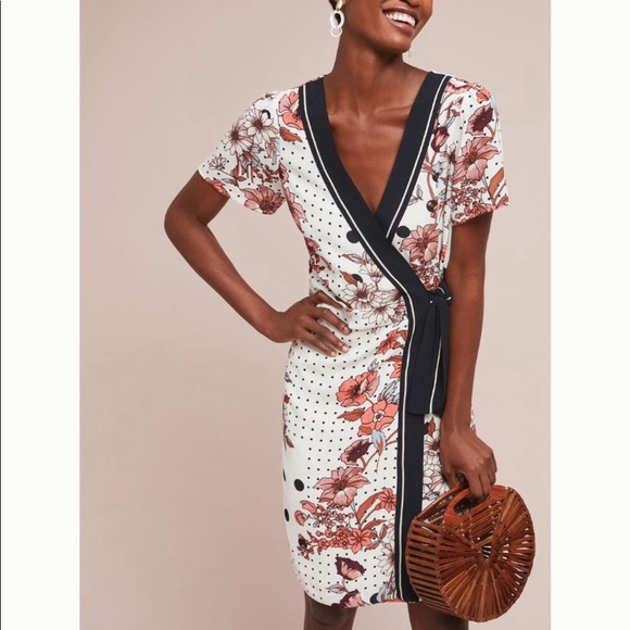 Anthropologie Dresses & Skirts - Anthropologie floral wrap dress NWT